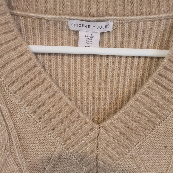 SINCERELY JULES Knitted Sleeveless Tan Small Size - Picture 3 of 6